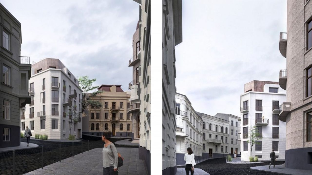 Проєкт майбутньої будівлі на вул. Поповича, 6 (візуалізація забудовника)