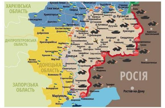 Ситуація в зоні бойових дій на сході України станом на 29 квітня 2015 року