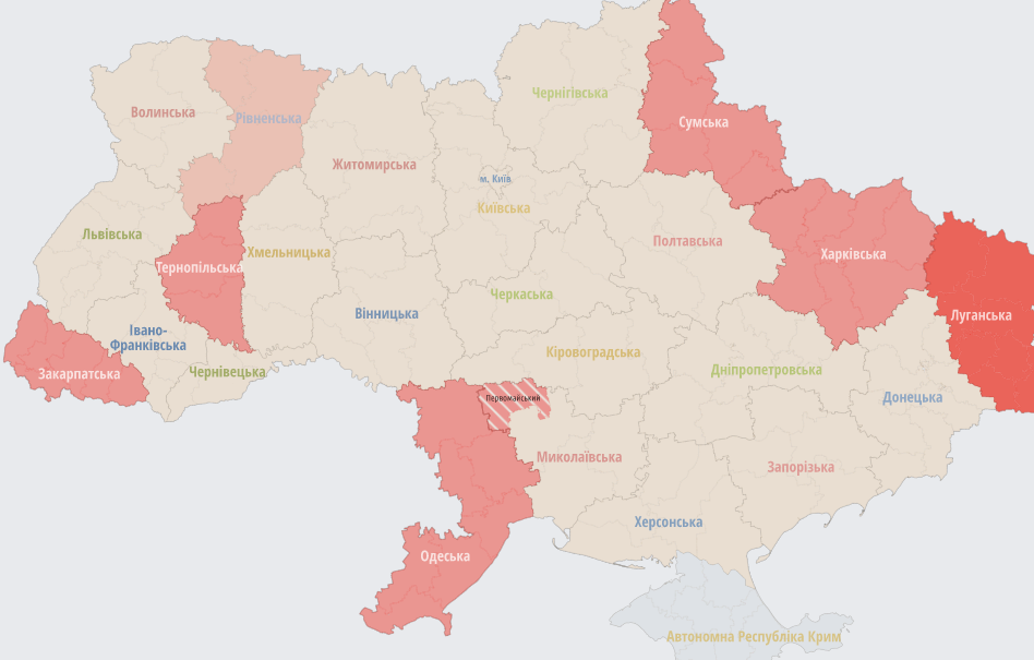 Карта повітряної тривоги онлайн