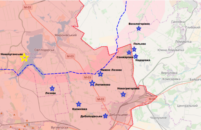 Донецкая область карта светлодарск